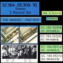 THE BEATLES DISCOGRAPHY HOLLAND 1978 09 00 THE BEATLES ⁄ 1967-1970 - 5C 184-05309⁄05310 - Blue vinyl - pic 14