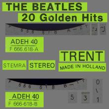 THE BEATLES DISCOGRAPHY HOLLAND 1979 05 00 - THE BEATLES 20 GOLDEN HITS - GREEN ODEON - TRENT - ADEG 40 - pic 5