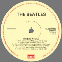 THE BEATLES DISCOGRAPHY HOLLAND 1981 00 00 - THE BEATLES IN ITALY - 1A 062-04632 - YELLOW EMI LABEL - pic 6
