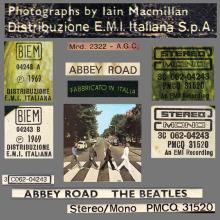 THE BEATLES DISCOGRAPHY ITALY 1969 09 12 ⁄ 1969 ABBEY ROAD - 3C 062 - 04243 - PMCQ 31620 - pic 5