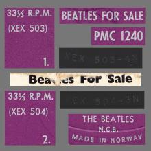 THE BEATLES DISCOGRAPHY NORWAY 1964 12 04 BEATLES FOR SALE -  PMC 1240 - pic 7