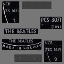 THE BEATLES DISCOGRAPHY NORWAY 1965 08 06 HELP ! - PCS 7071 - pic 6