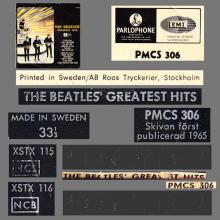 THE BEATLES DISCOGRAPHY SWEDEN 1965 04 01 THE BEATLES' GREATEST HITS - PMCS 306 - pic 5