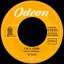 THE BEATLES DISCOGRAPHY SWITZERLAND - ODEON - O 22 915 - ROCK AND ROLL MUSIC ⁄ I'M A LOSER - ORANGE LABEL - pic 5