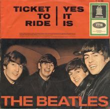 THE BEATLES DISCOGRAPHY SWITZERLAND - ODEON - O 22 950 - TICKET TO RIDE ⁄ YES IT IS - pic 1