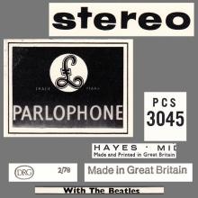 THE BEATLES DISCOGRAPHY UK 1963 11 22 WITH THE BEATLES - STEREO PCS 3045 -G -TWO WHITE EMI LOGO LABEL - BC 13 - pic 6