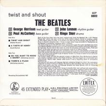 THE BEATLES DISCOGRAPHY UK - 1963 07 12 - TWIST AND SHOUT - GEP 8882 - C - PARLOPHONE - pic 5