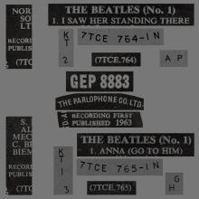 THE BEATLES DISCOGRAPHY UK - 1963 11 01 - THE BEATLES (No.1) - GEP 8883 - B - PARLOPHONE - pic 1