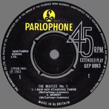 THE BEATLES DISCOGRAPHY UK - 1963 11 01 - THE BEATLES (No.1) - GEP 8883 - C - GRAMOPHONE - pic 1