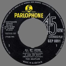 THE BEATLES DISCOGRAPHY UK - 1964 02 07 - ALL MY LOVING - GEP 8891 - b c - PARLOPHONE GRAMOPHONE - pic 5