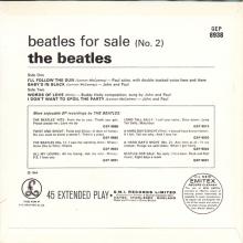 THE BEATLES DISCOGRAPHY UK - 1965 06 04 - BEATLES FOR SALE (No.2) - GEP 8938 - d - GRAMOPHONE - pic 1