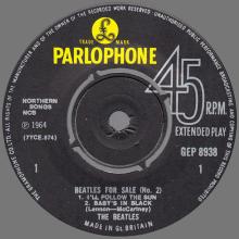 THE BEATLES DISCOGRAPHY UK - 1965 06 04 - BEATLES FOR SALE (No.2) - GEP 8938 - d - GRAMOPHONE - pic 1