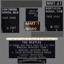 THE BEATLES DISCOGRAPHY UK - 1967 12 08 - MAGICAL MYSTERY TOUR - MMT-1 MONO - b - SOLID CENTER  - pic 9