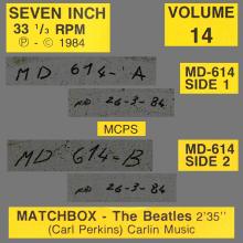 THE BEATLES DISCOGRAPHY UK - 1984 00 00 - MATCHBOX - MINI DISC SERIES - ORIGINAL OLDIES VOLUME 14 - MD 614 - pic 5
