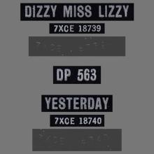 1960 - 1970 - EXPORT RECORD - 1965 09 00 - DP 563 - DIZZY MISS LIZZY ⁄ YESTERDAY - pic 3