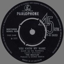 1960 - 1970 - EXPORT RECORD - 1970 03 06 - P-R 5833 - LET IT BE ⁄ YOU KNOW MY NAME - pic 2