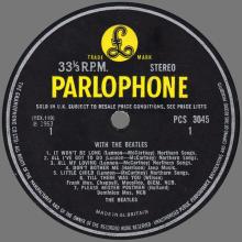 THE BEATLES DISCOGRAPHY UK 1963 11 22 WITH THE BEATLES - STEREO PCS 3045 - C - YELLOW LABEL - pic 3