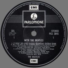 THE BEATLES DISCOGRAPHY UK 1963 11 22 WITH THE BEATLES - STEREO PCS 3045 -G -TWO WHITE EMI LOGO LABEL - BC 13 - pic 3