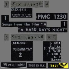THE BEATLES DISCOGRAPHY UK 1964 07 10 - A HARD DAY'S NIGHT - MONO PMC 1230 - A - YELLOW LABEL - pic 5