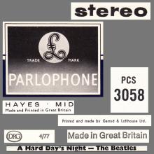 THE BEATLES DISCOGRAPHY UK 1964 07 10 - A HARD DAY'S NIGHT - PCS 3058 - G - TWO WHITE EMI LOGO LABEL - BC 13 - pic 6