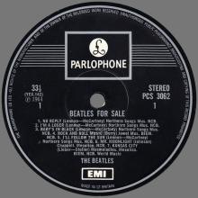 THE BEATLES DISCOGRAPHY UK 1964 12 04 - BEATLES FOR SALE - PCS 3062 - D 2 - ONE WHITE EMI LOGO - pic 3