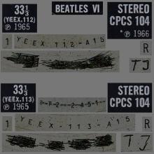 THE BEATLES DISCOGRAPHY UK 1965 06 14 BEATLES VI - CPCS 104 - Export 1969 - pic 6