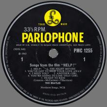 THE BEATLES DISCOGRAPHY UK 1965 08 06 - HELP! - MONO PMC 1255 - B 1 - YELLOW LABEL - pic 3