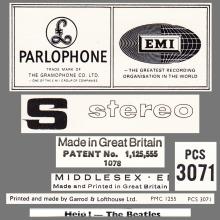 THE BEATLES DISCOGRAPHY UK 1965 08 06 - HELP! - PCS 3071 - F - TWO WHITE EMI LOGO LABEL - BC 13 - pic 6