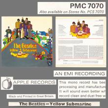 THE BEATLES DISCOGRAPHY UK 1969 01 17  THE BEATLES YELLOW SUBMARINE - MONO PMC 7070 - A - pic 6