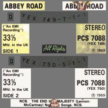 THE BEATLES DISCOGRAPHY UK 1969 09 26 ABBEY ROAD - PCS 7088 - H - pic 5