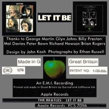 THE BEATLES DISCOGRAPHY UK 1970 05 08 LET IT BE - PCS 7096 - D - BC 13 - pic 6