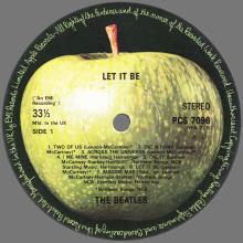 THE BEATLES DISCOGRAPHY UK 1970 05 08 LET IT BE - PCS 7096 -  F2-G  - pic 1