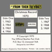 THE BEATLES DISCOGRAPHY UK 1970 12 18 FROM THEN TO YOU CHRISTMAS RECORD,1970 - LYN.2153 ⁄ 2154 - pic 5