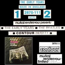 THE BEATLES DISCOGRAPHY UK 1971 00 00 - THE EARLY YEARS - CONTOUR - 2870-111 - pic 5
