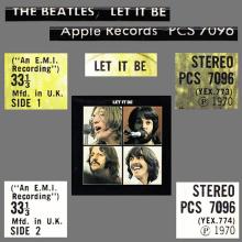 THE BEATLES DISCOGRAPHY UK 1978 00 00 Let It Be - PCS 7096 - White vinyl - pic 7