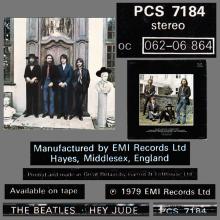 THE BEATLES DISCOGRAPHY UK 1979  05 11 HEY JUDE - PCS 7184 - C - OC 062-06 864 - pic 6