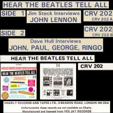 THE BEATLES DISCOGRAPHY UK 1981 00 00 - HEAR THE BEATLES TELL ALL - CHARLY RECORDS - CRV 202  - pic 5