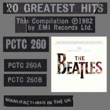 THE BEATLES DISCOGRAPHY UK 1982 10 18  - 20 GREATEST HITS THE BEATLES - PCTC 260 - 0C 062-07675 - pic 8