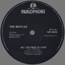 THE BEATLES DISCOGRAPHY UK 1987 07 06 ALL YOU NEED IS LOVE ⁄ BABY YOU'RE A RICH MAN - 12R 5620 - 12 INCH - pic 3