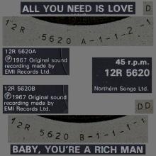 THE BEATLES DISCOGRAPHY UK 1987 07 06 ALL YOU NEED IS LOVE ⁄ BABY YOU'RE A RICH MAN - 12R 5620 - 12 INCH - pic 5