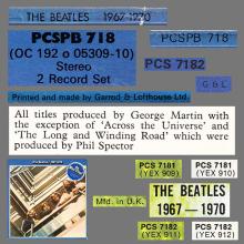 1978 09 30 BEATLES ⁄ 1967-1970 - PCSPB 718 - (OC 192 o 05309-10) - BLUE VINYL - pic 13