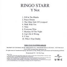 UK 2010 01 12 - RINGO STARR - Y NOT - WALK WITH YOU - PROMO CD - pic 1