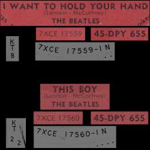 THE BEATLES FINLAND - 004 - 45-DPY 655 - I WANT TO HOLD YOUR HAND ⁄ THIS BOY - pic 2