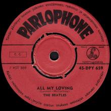 THE BEATLES FINLAND - 005 - 45-DPY 659 - ALL MY LOVING ⁄ I SAW HER STANDING THERE - LENNON - pic 1