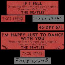 THE BEATLES FINLAND - 011 - 45-DPY 671 - IF I FELL ⁄ I'M HAPPY JUST TO DANCE WITH YOU - pic 2