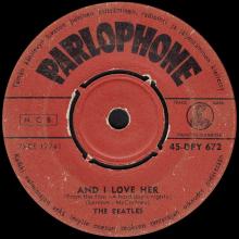 THE BEATLES FINLAND - 012 - 45-DPY 672 - AND I LOVE HER ⁄ I SHOULD HAVE KNOWN BETTER  - pic 1