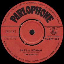 THE BEATLES FINLAND - 013 - 45-DPY 674 - I FEEL FINE ⁄ SHE'S A WOMAN - pic 3