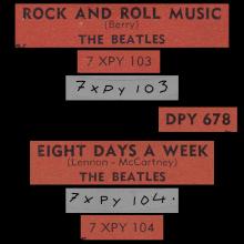 THE BEATLES FINLAND - 014 - 45-DPY 678 - ROCK AND ROLL MUSIC ⁄ EIGHT DAYS A WEEK - pic 2