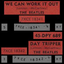 THE BEATLES FINLAND - 018 - 45-DPY 689 - WE CAN WORK IT OUT ⁄ DAY TRIPPER  - pic 2