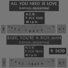 THE BEATLES FINLAND - 024 - A - R 5620 - ALL YOU NEED IS LOVE ⁄ BABY,  YOU'RE A RICH MAN - pic 2